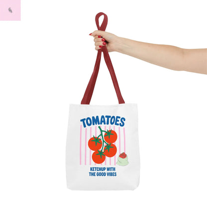 Tomato Vibes Tote Bag, Grocery tote,  Beach bag, travel tote,gift for gardener, veggie lover, Fun Gift for Foodies, Garden Lovers The flirty crow