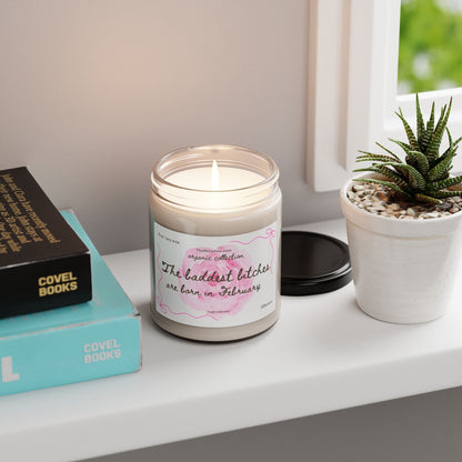 February birthday gift,  Soy Candle, gift for her, floral design,  home fragrance Printify