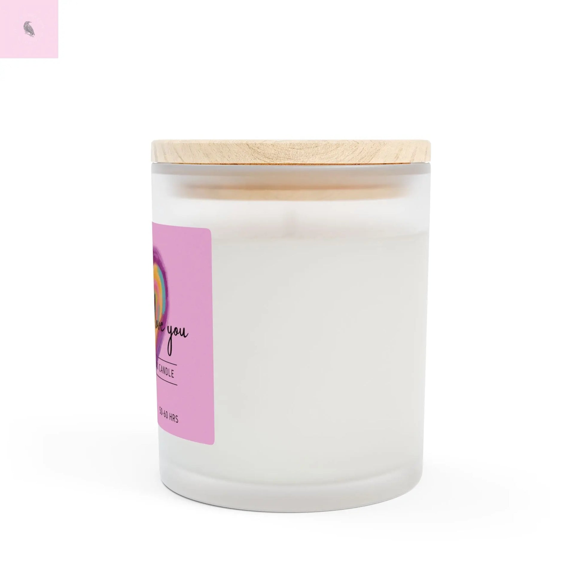 Hand Painted Heart Frosted Glass Candle, 11oz the flirty crow