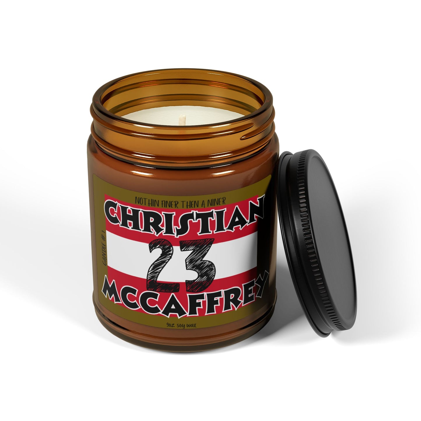 49ers candle, game day scented soy wax candle for 49er fans