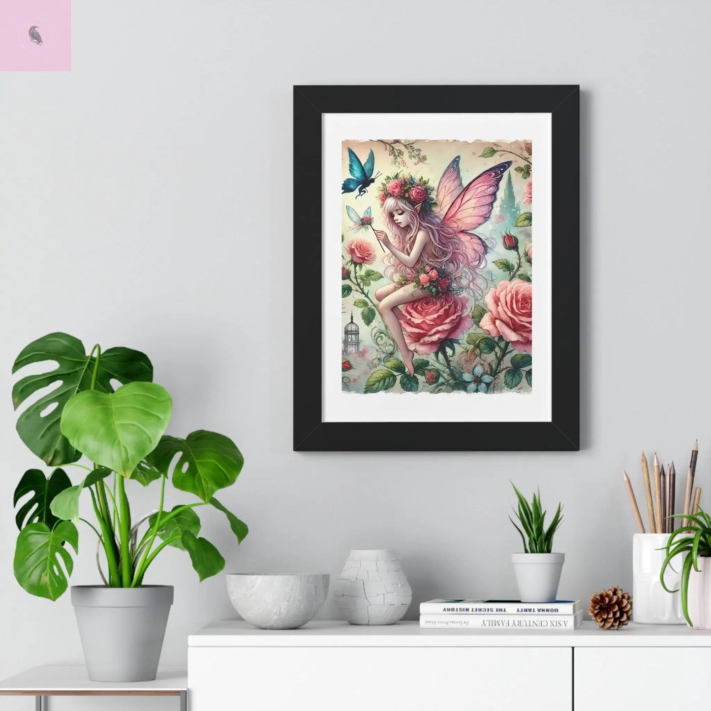 Framed Fairy wall art - The flirty crow