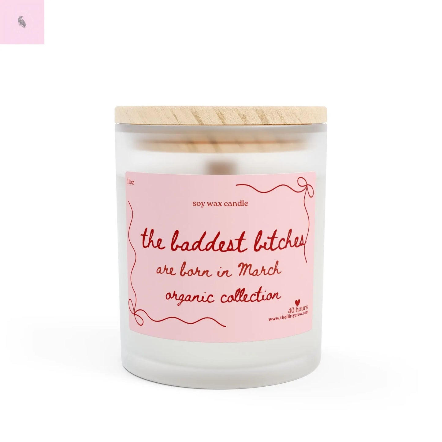 March birthday 11oz Frosted Glass Candle Printify