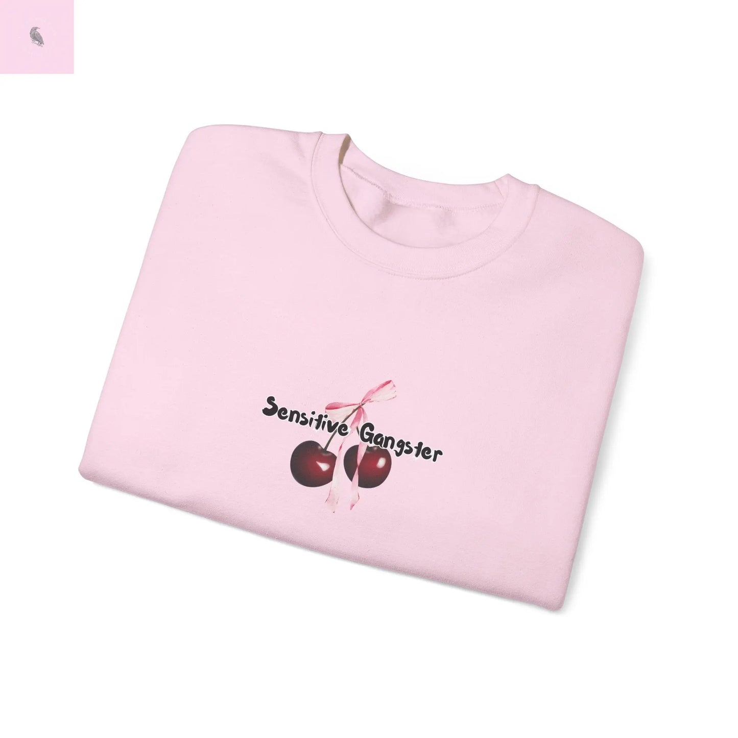 Sensitive Gangster Sweatshirt, Coquette cherries crewneck, Cozy Unisex sweatshirt, Gift for Friends, Casual Wear, Comfortable Fashion, The flirty crow