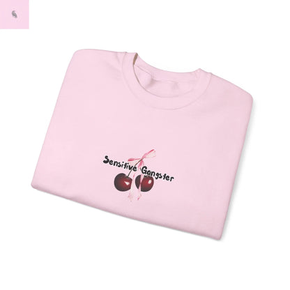 Sensitive Gangster Sweatshirt, Coquette cherries crewneck, Cozy Unisex sweatshirt, Gift for Friends, Casual Wear, Comfortable Fashion, The flirty crow