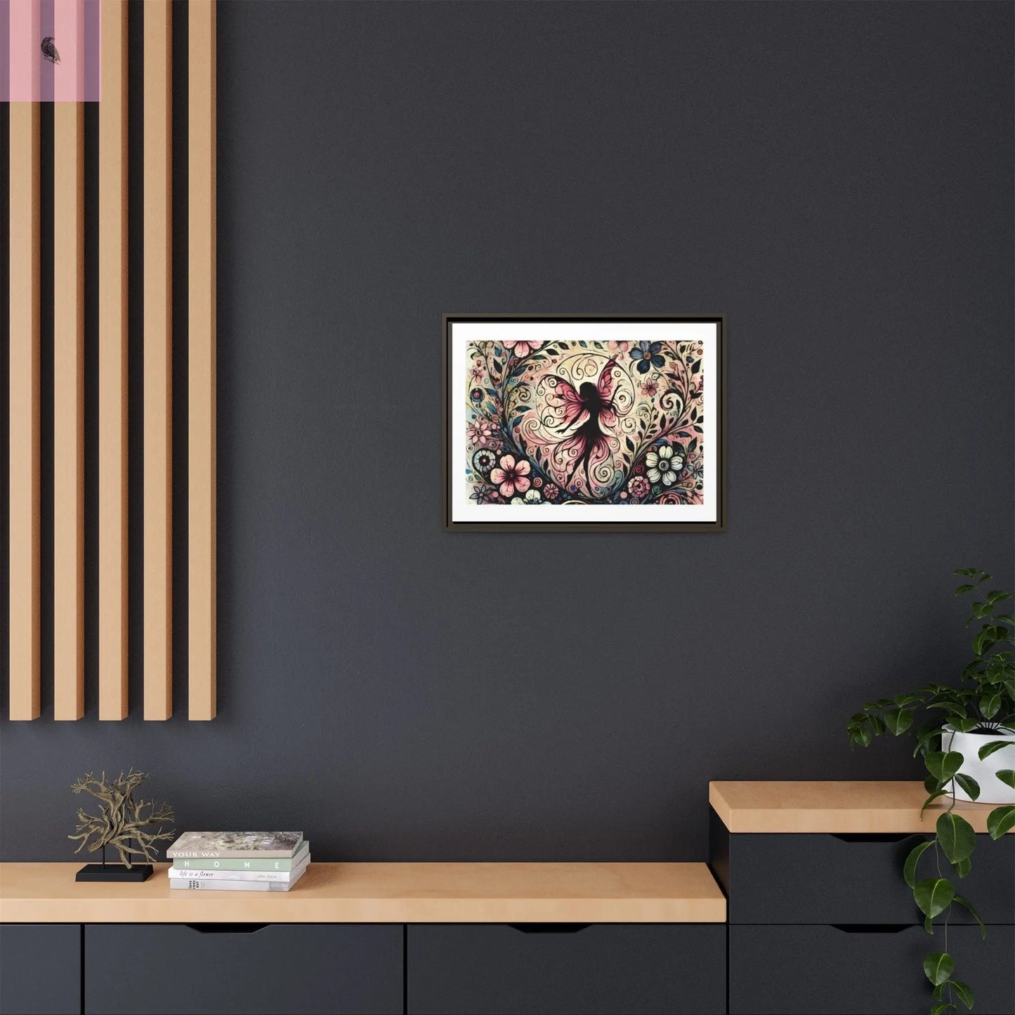 Framed Canvas Fairy art - The flirty crow