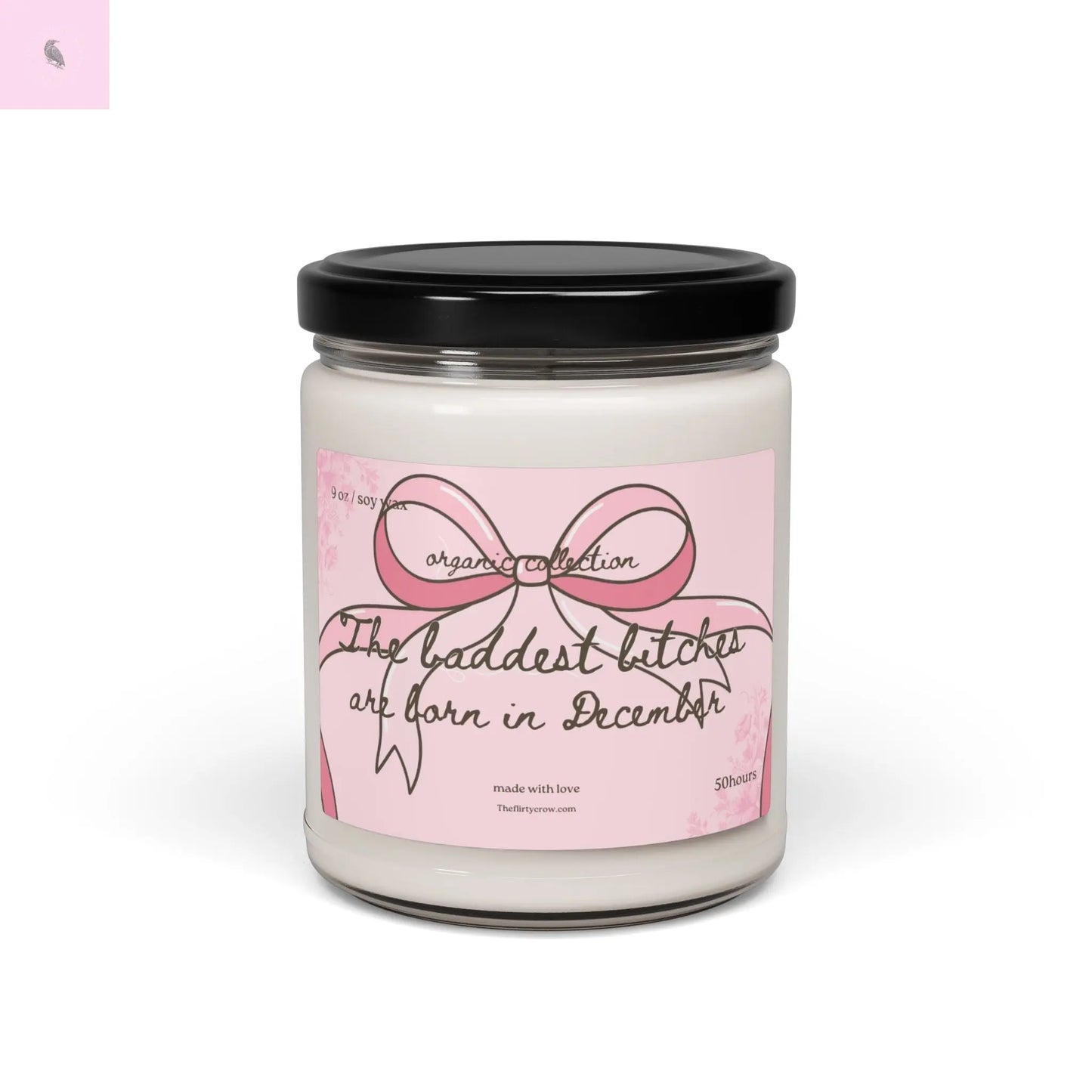 December Coquette Birthday candle, Gift for her, Vegan candle , December birthday gift,  home decor, soy wax, home fragrance Printify