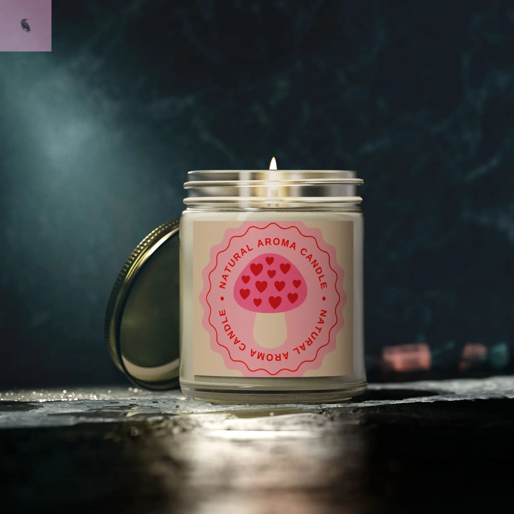 Mushroom retro Scented Candles, Coconut Apricot Wax (4oz, 9oz) the flirty crow