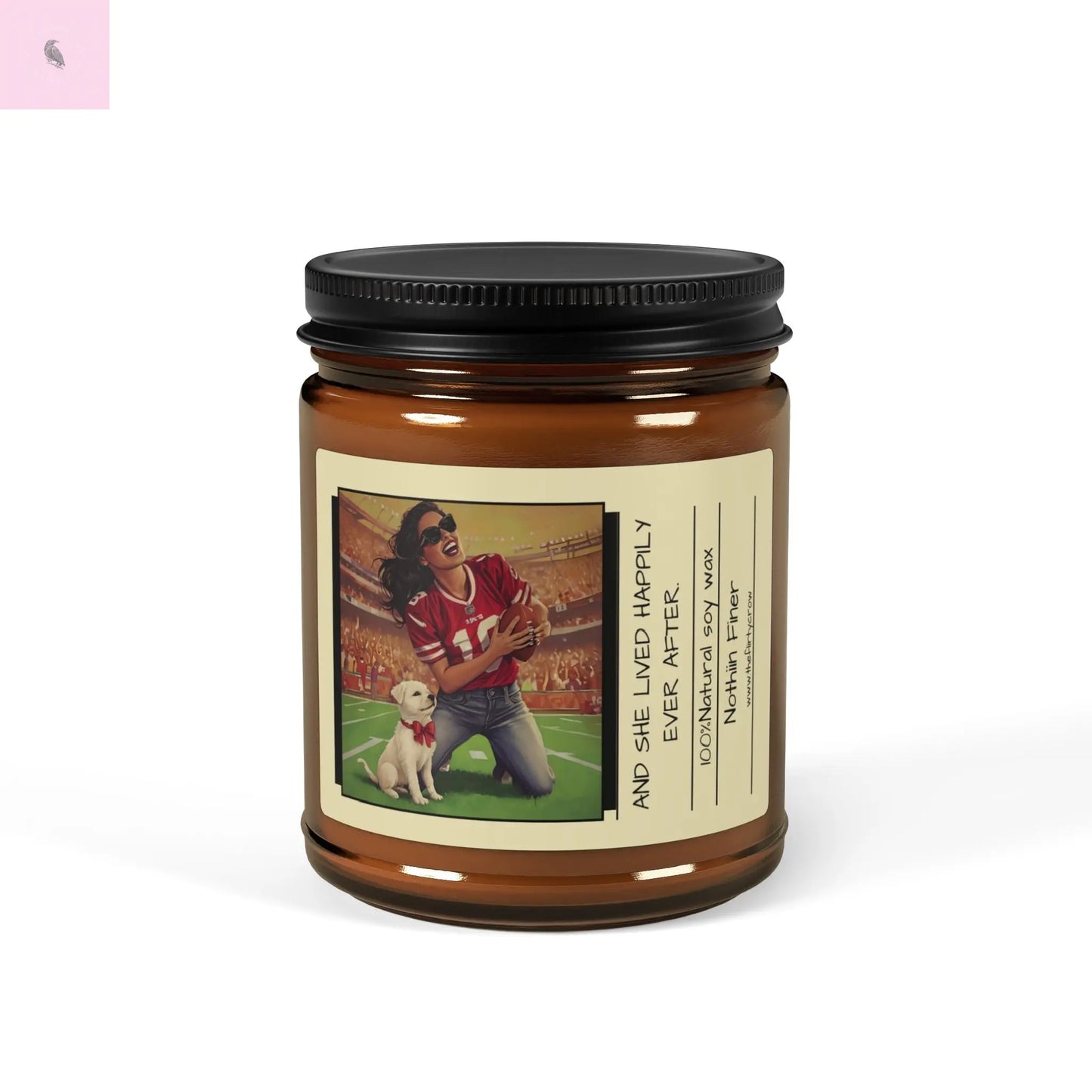 Scented Candle,  Retro Woman Sports Fan Design, 49er fan gift, gift for sports fan, unique candle, 49ers candle The flirty crow