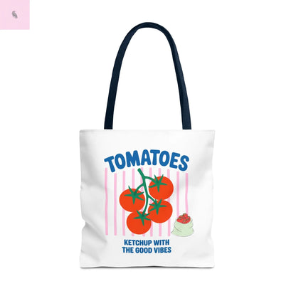 Tomato Vibes Tote Bag, Grocery tote,  Beach bag, travel tote,gift for gardener, veggie lover, Fun Gift for Foodies, Garden Lovers The flirty crow