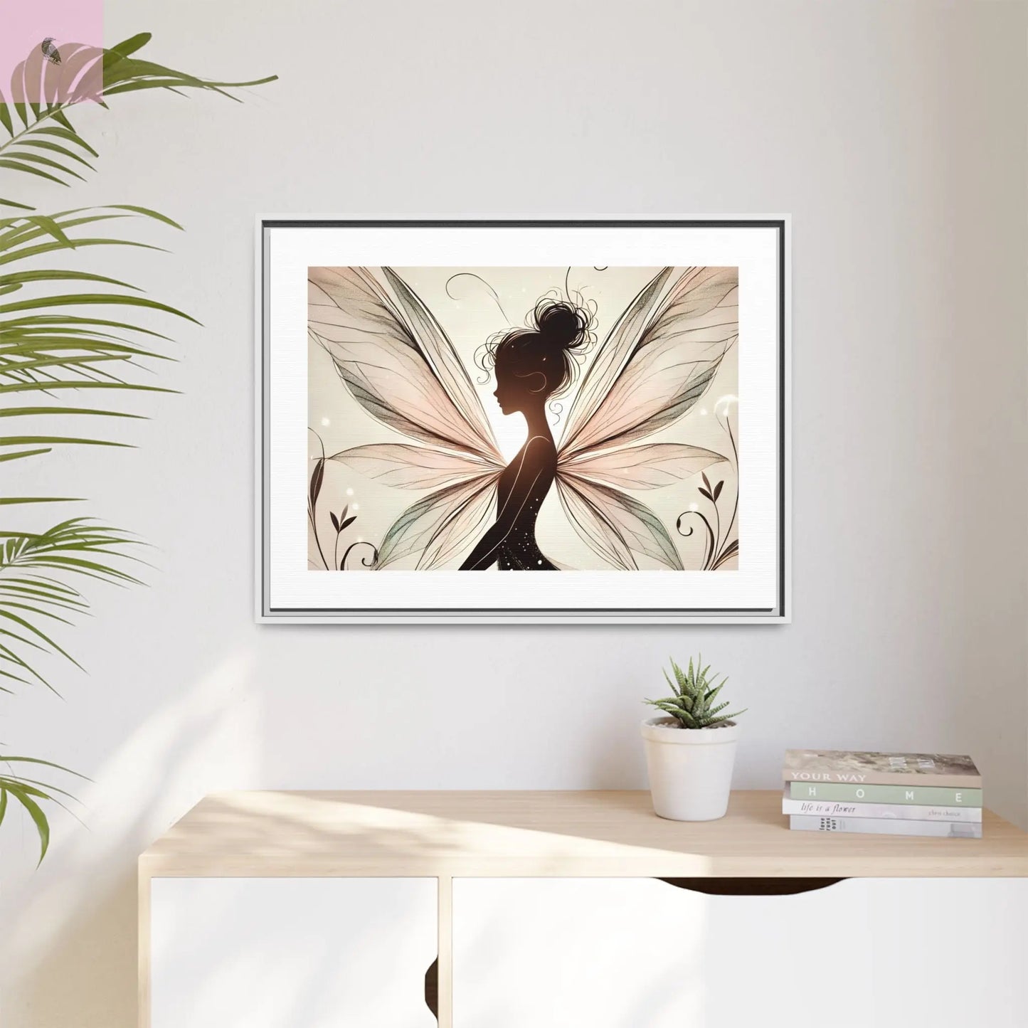 Framed Canvas Fairy wall art - The flirty crow