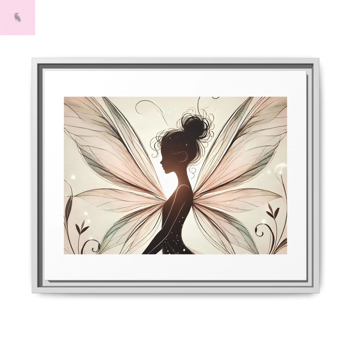 Framed Canvas Fairy wall art - The flirty crow