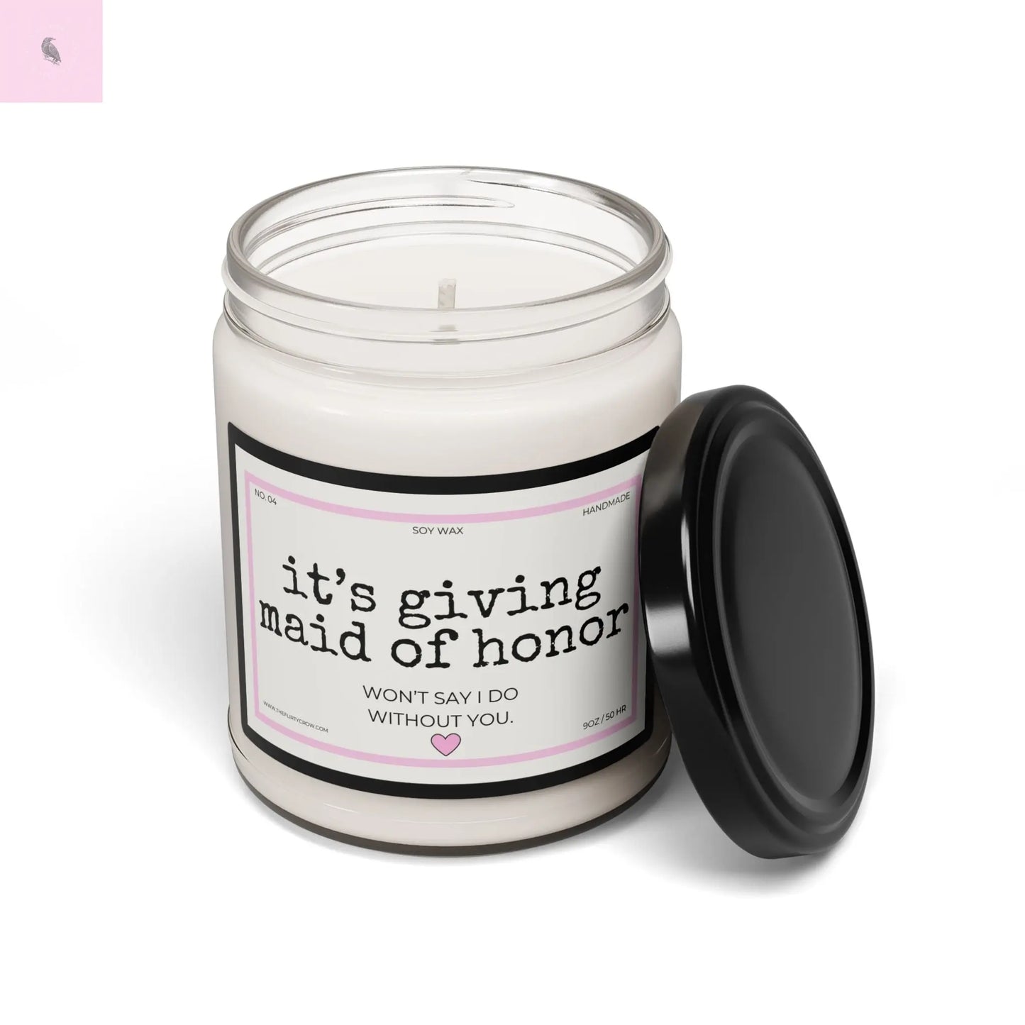 Soy Candle (9oz) - Maid of Honor Wedding Gift The flirty crow