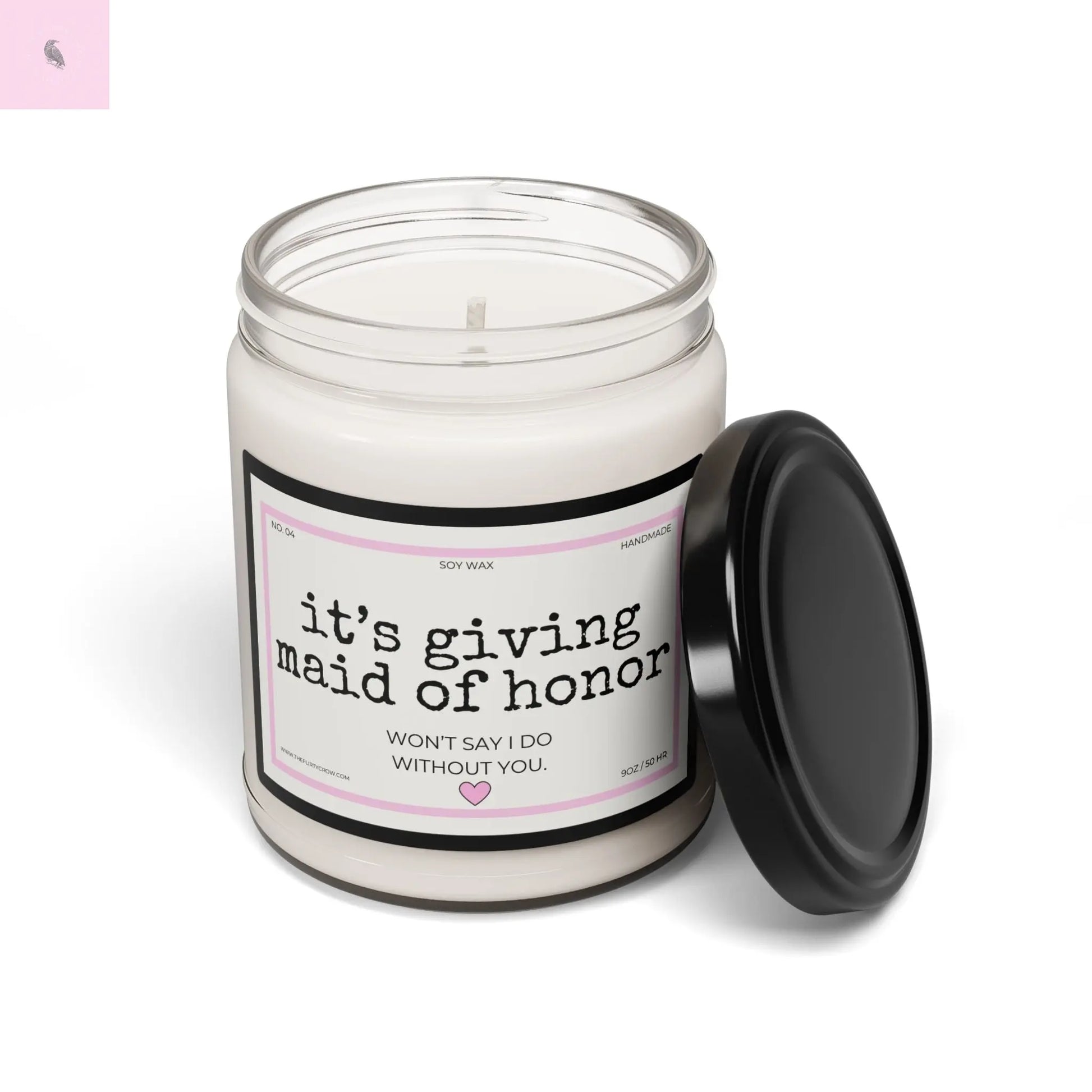 Soy Candle (9oz) - Maid of Honor Wedding Gift The flirty crow