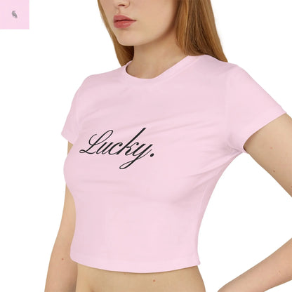 Cropped Baby Tee - Lucky Womens Cotton the flirty crow