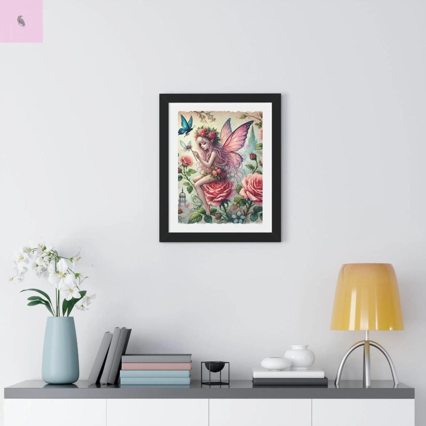Framed Fairy wall art - The flirty crow