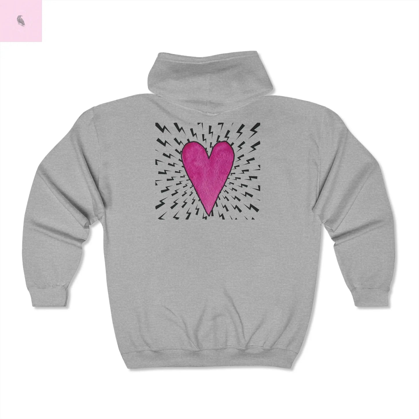 Heart Lighting Zip Up Hoodie - Heavy Blend Full Zip the flirty crow