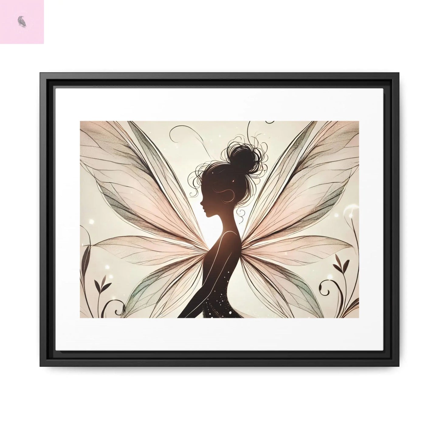 Framed Canvas Fairy wall art - The flirty crow