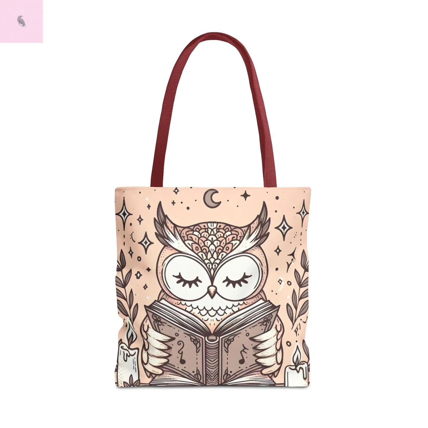 Reading lover  Owl Tote Bag, Cute Animal Tote, Book Lover Gift, AOP Shopping Bag, Owl Art Bag, Eco-Friendly Carryall, gift for reader The flirty crow