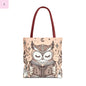 Reading lover  Owl Tote Bag, Cute Animal Tote, Book Lover Gift, AOP Shopping Bag, Owl Art Bag, Eco-Friendly Carryall, gift for reader The flirty crow