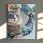 Mermaid Cat Canvas Art, Whimsical Cat Home Decor, Pet Lover Gift, Fantasy Wall Art, Ocean Room Decoration, Animal Lover Gift Cat lovers decor Printify