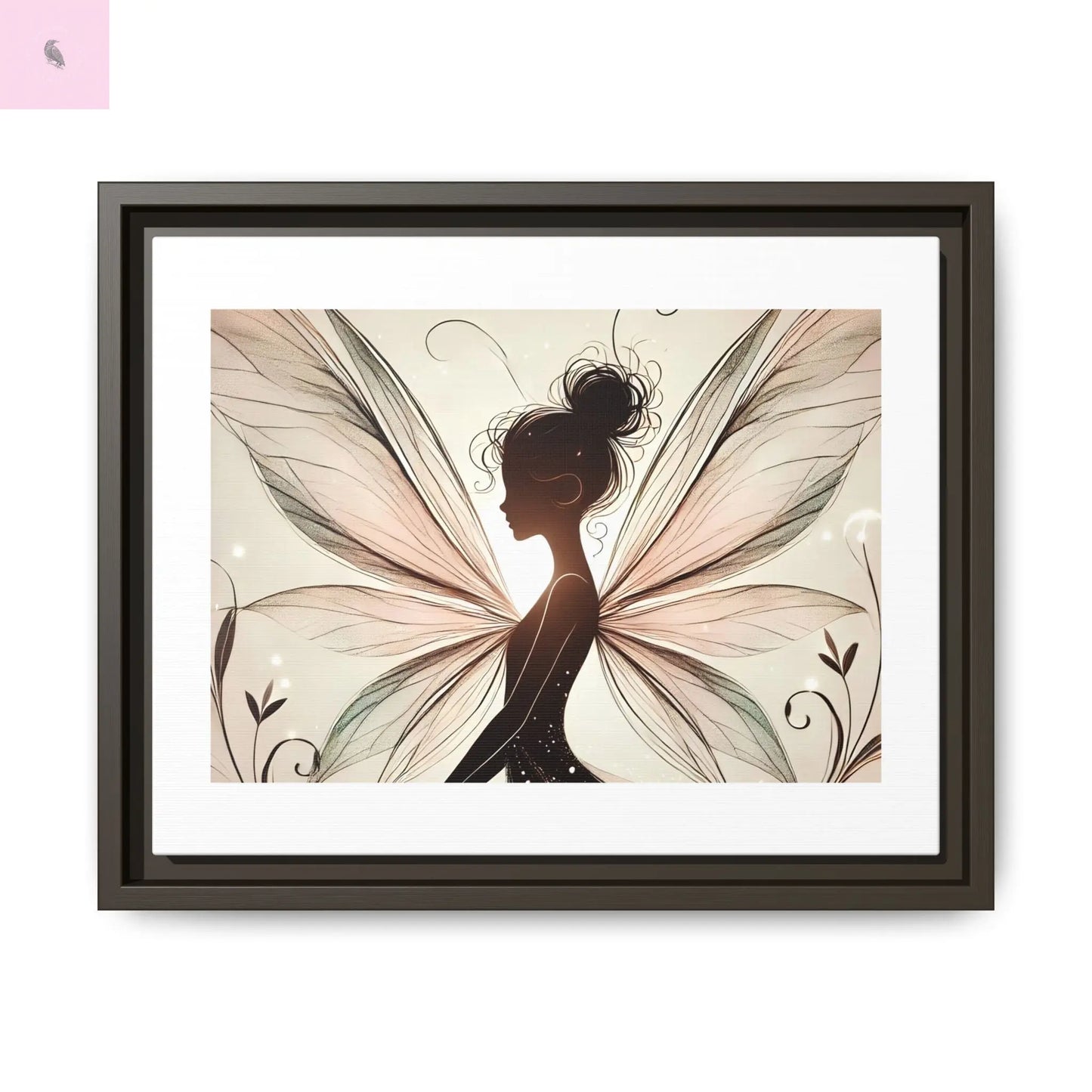 Framed Canvas Fairy wall art - The flirty crow