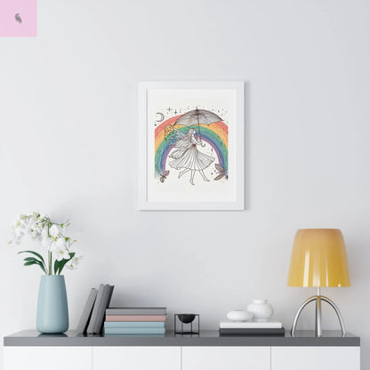 Framed  fairy whimsical Wall Art - The flirty crow