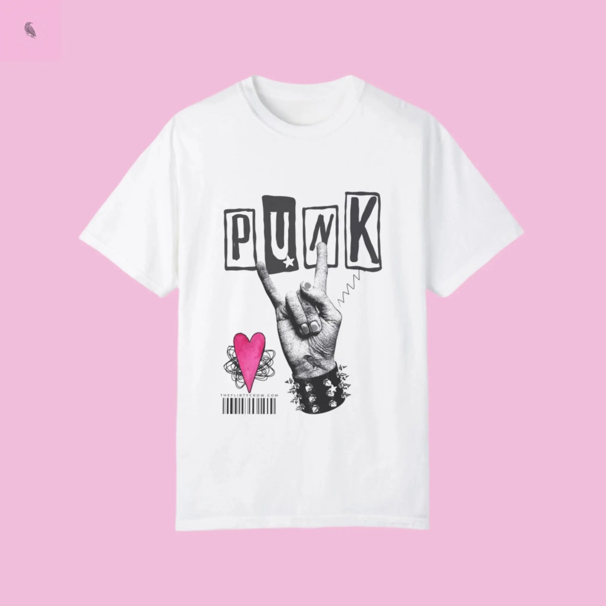 Punk Rock Unisex Garment-Dyed T-Shirt - Retro Graphic Tee for Music Lovers The flirty crow