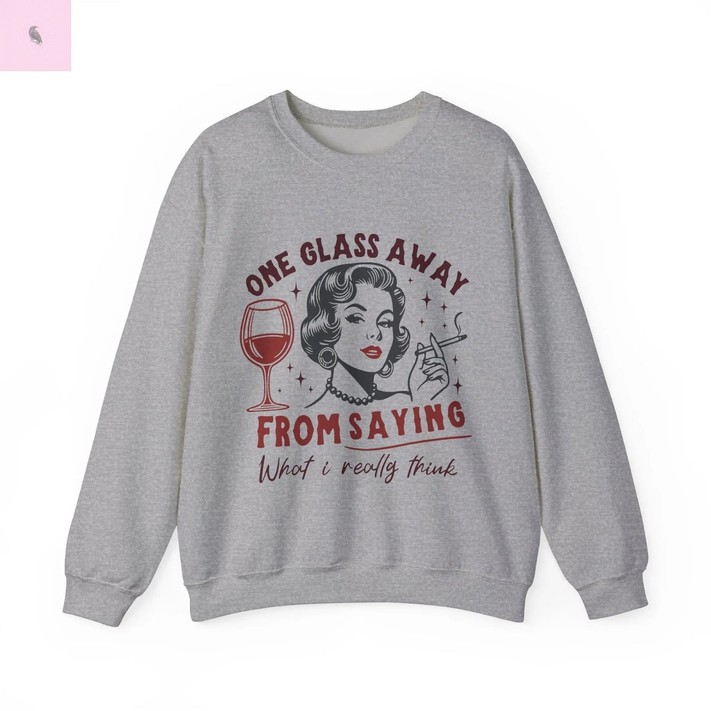 Wine Tasting Sweatshirt, Wine Lover Gift, Retro Unisex Crewneck, Vintage Jumper, Long Sleeve Shirt, Wine Tasting Outfit the flirty crow
