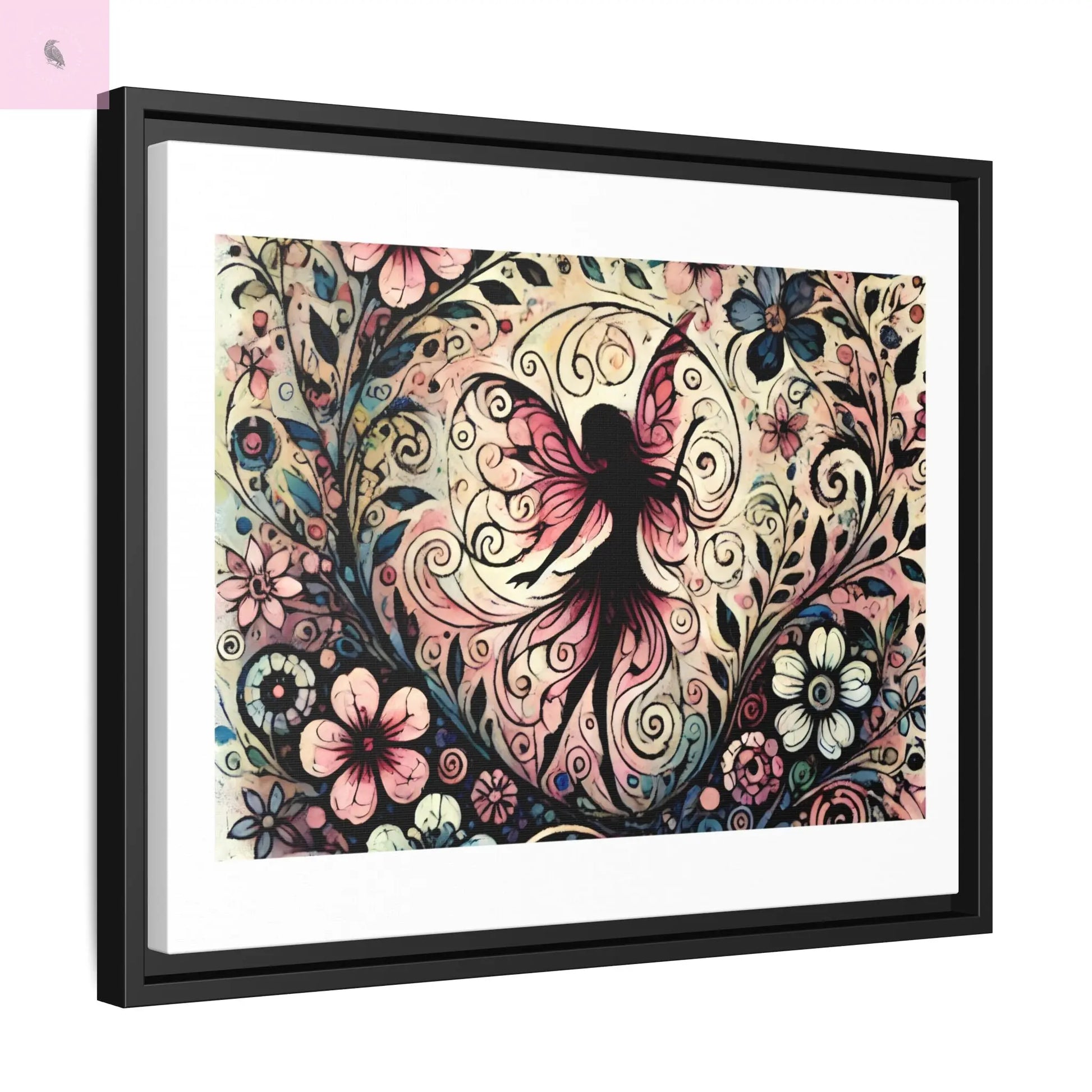 Framed Canvas Fairy art - The flirty crow