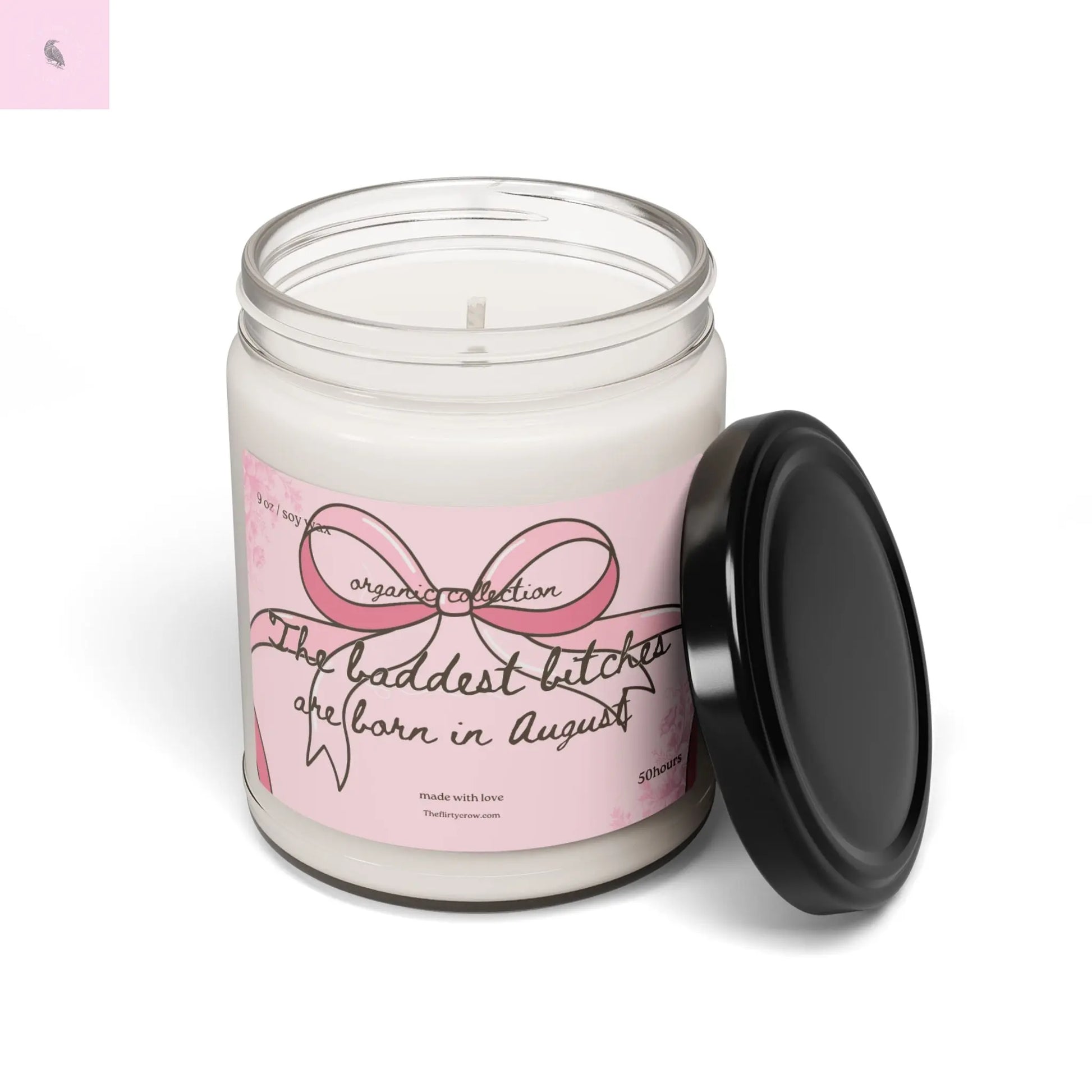 August Coquette Birthday candle, Gift for her, Vegan candle , August birthday gift,  home decor, soy wax, home fragrance The flirty crow