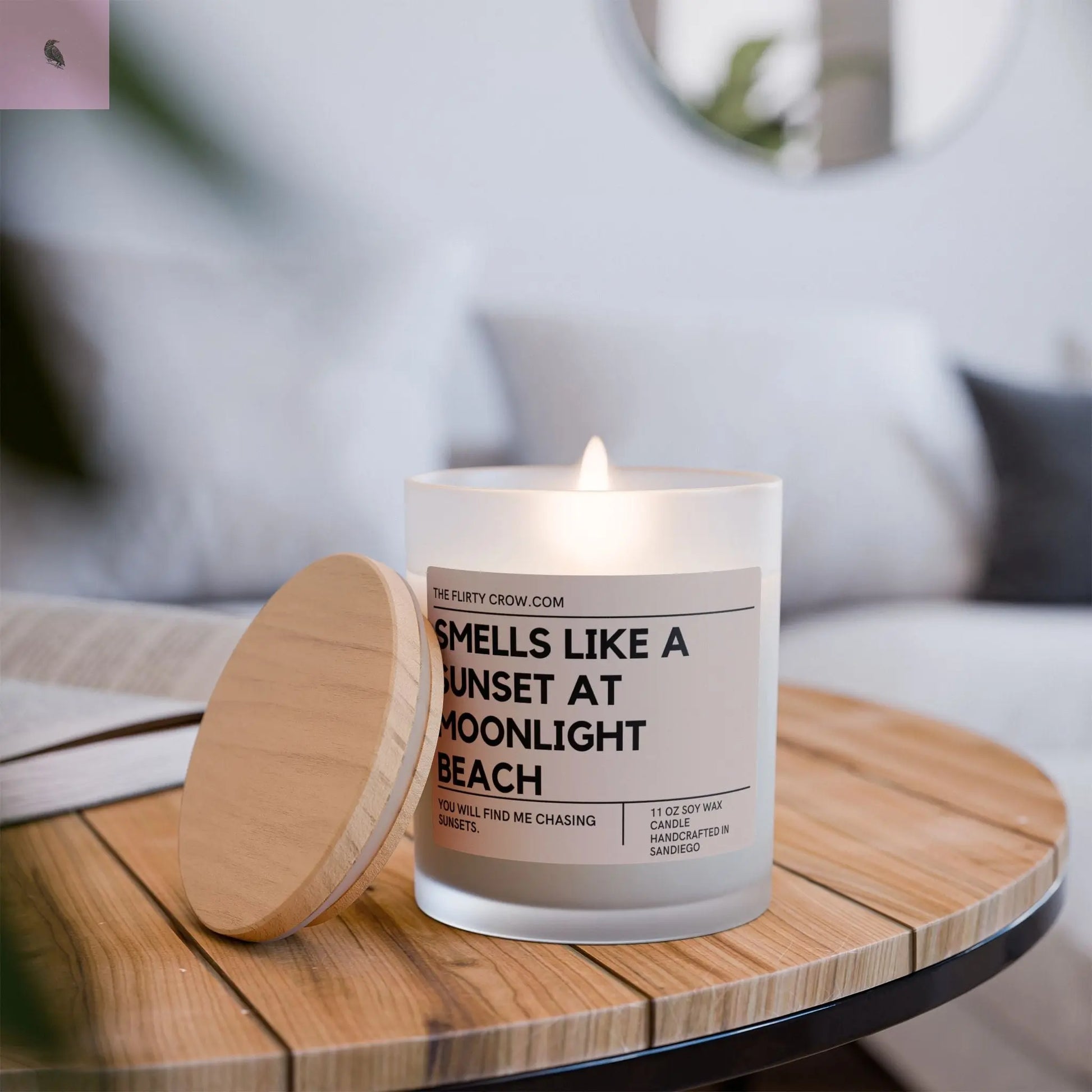 Sunset lover San Diego Frosted Glass Candle, 11oz the flirty crow