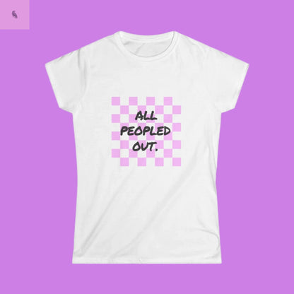 Women's Soft slim fit introvert retro checkered tshirt the flirty crow