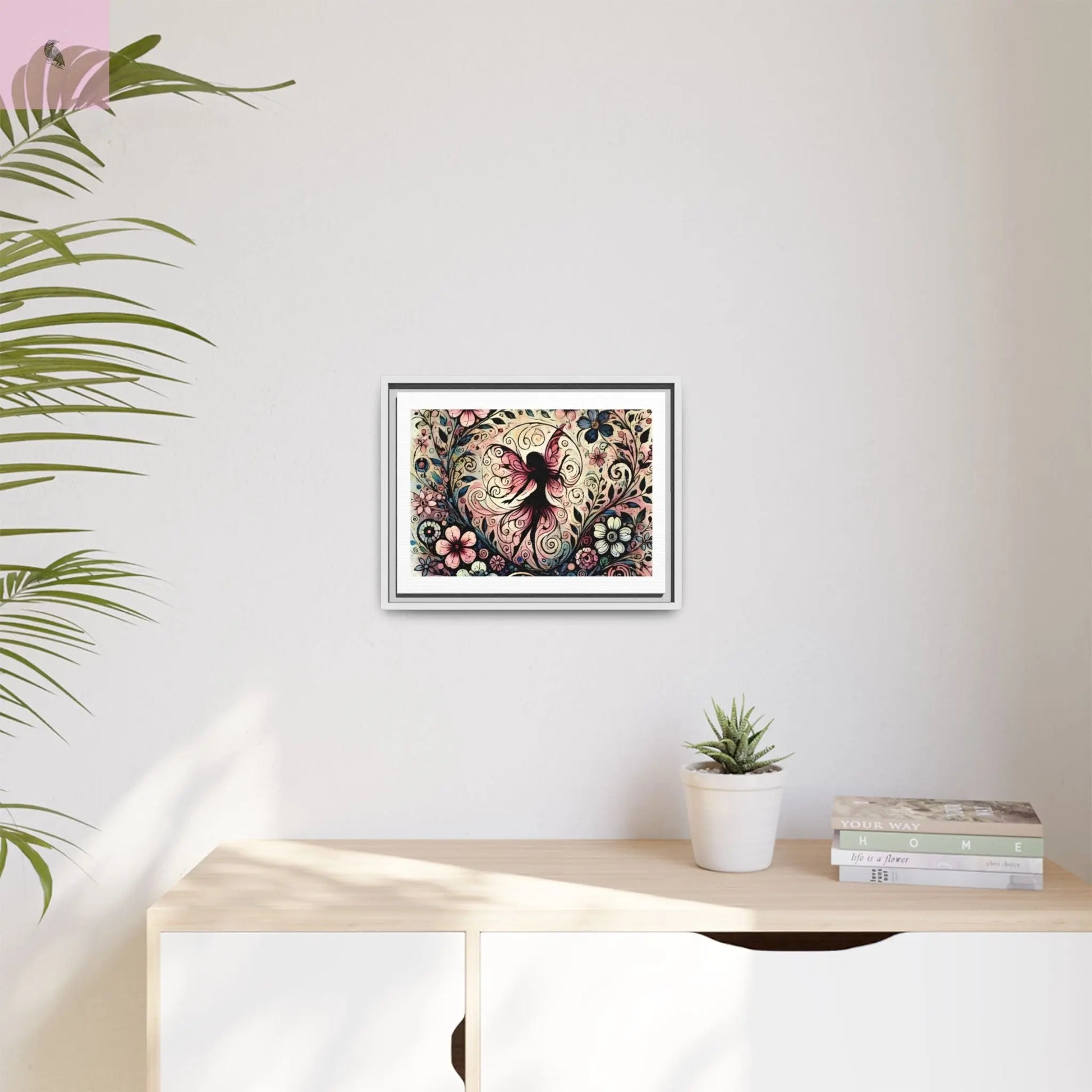 Framed Canvas Fairy art - The flirty crow
