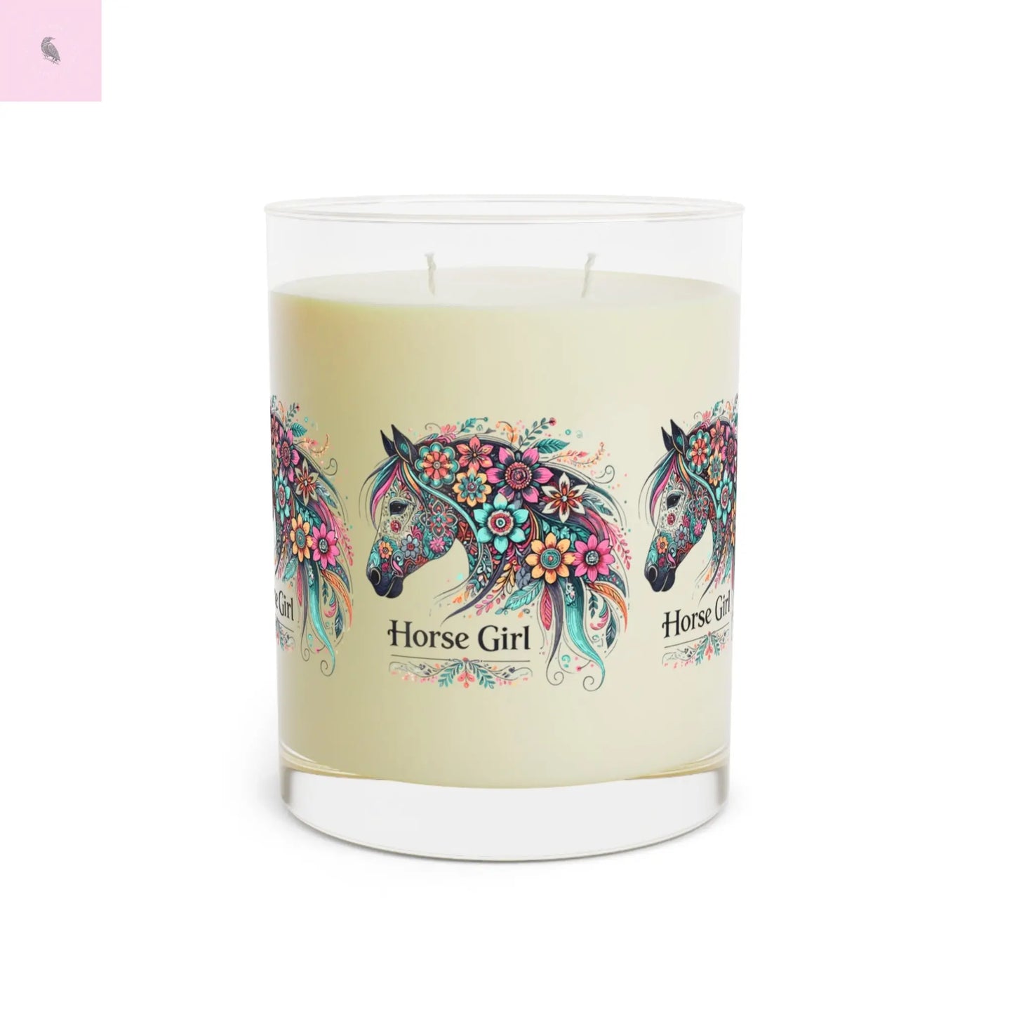 Glass Candle - Horse Lover Soy Wax, 11oz the flirty crow