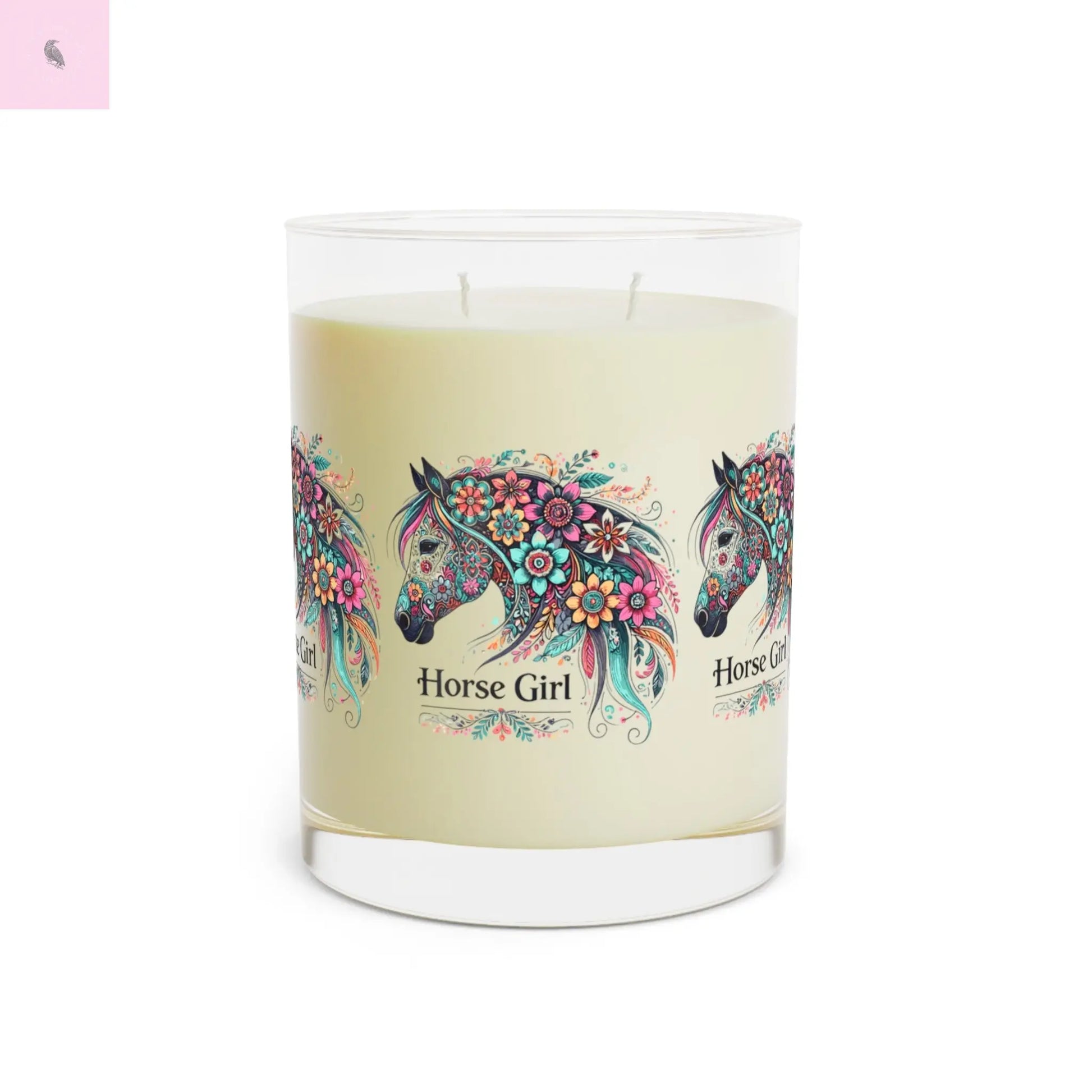 Glass Candle - Horse Lover Soy Wax, 11oz the flirty crow