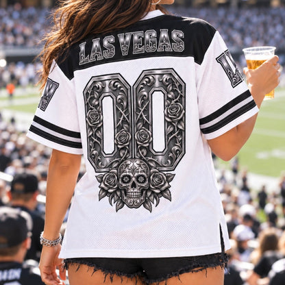 Las Vegas Raiders Skull & Roses Football Jersey