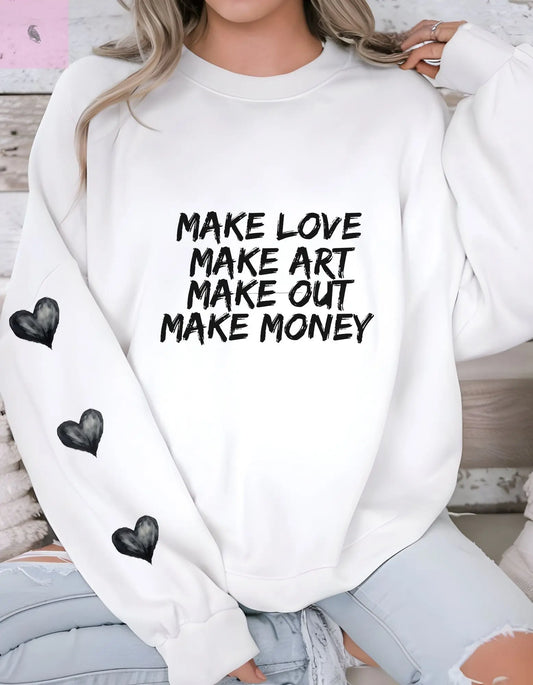 Art + love trendy Heart Sweatshirt the flirty crow