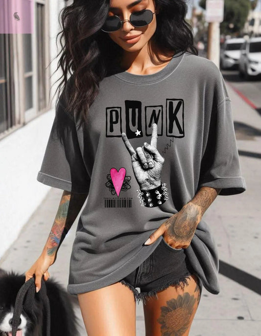 Punk Rock Unisex Garment-Dyed T-Shirt - Retro Graphic Tee for Music Lovers The flirty crow