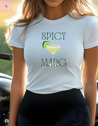 Women's Cotton Tee - Spicy Margaritas Lovers T-Shirt the flirty crow