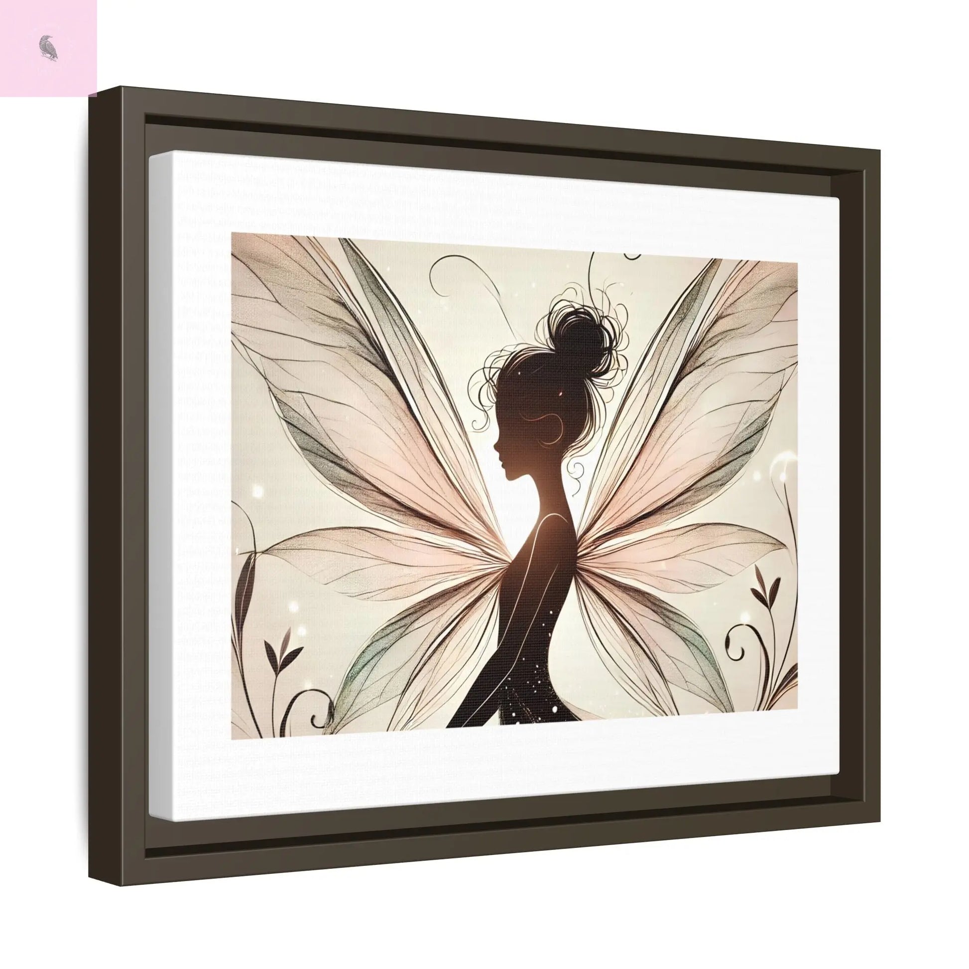 Framed Canvas Fairy wall art - The flirty crow