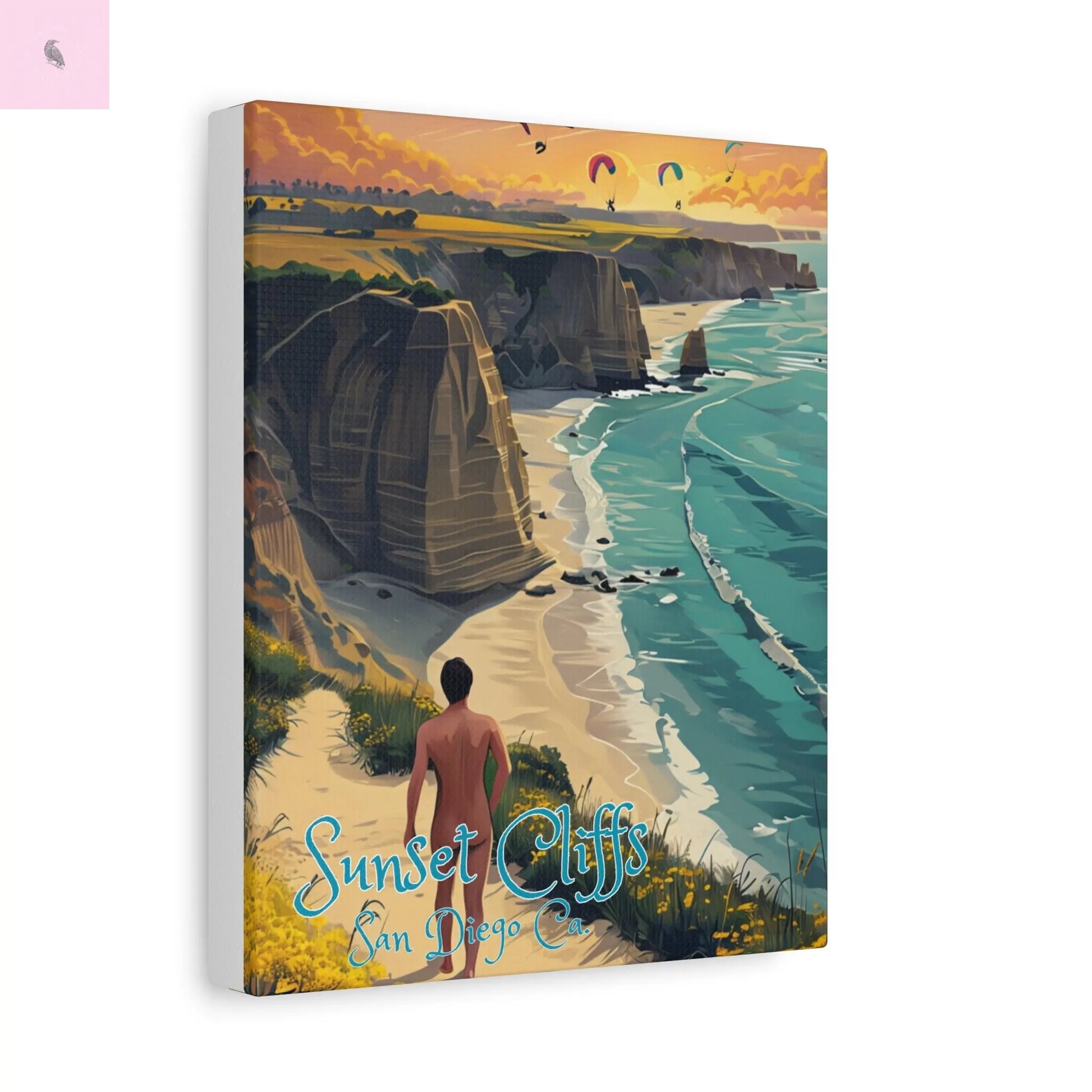 Stretched Canvas Wall Art, Sunset Cliffs San Diego Decor, Beach Wall Art, Coastal Art for Home, Travel Gift, Vacation Decor Printify