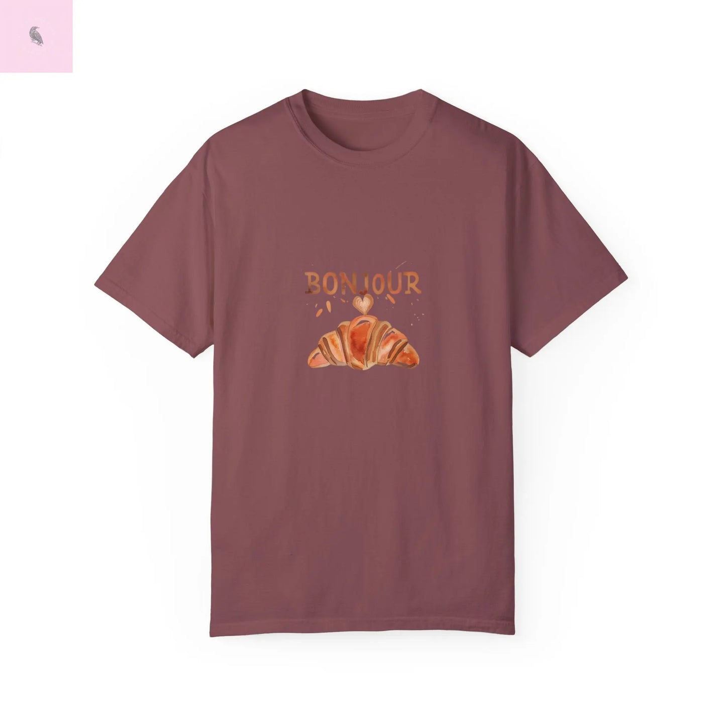 Bonjour Croissant Unisex Comfort Colora T-Shirt - The flirty crow
