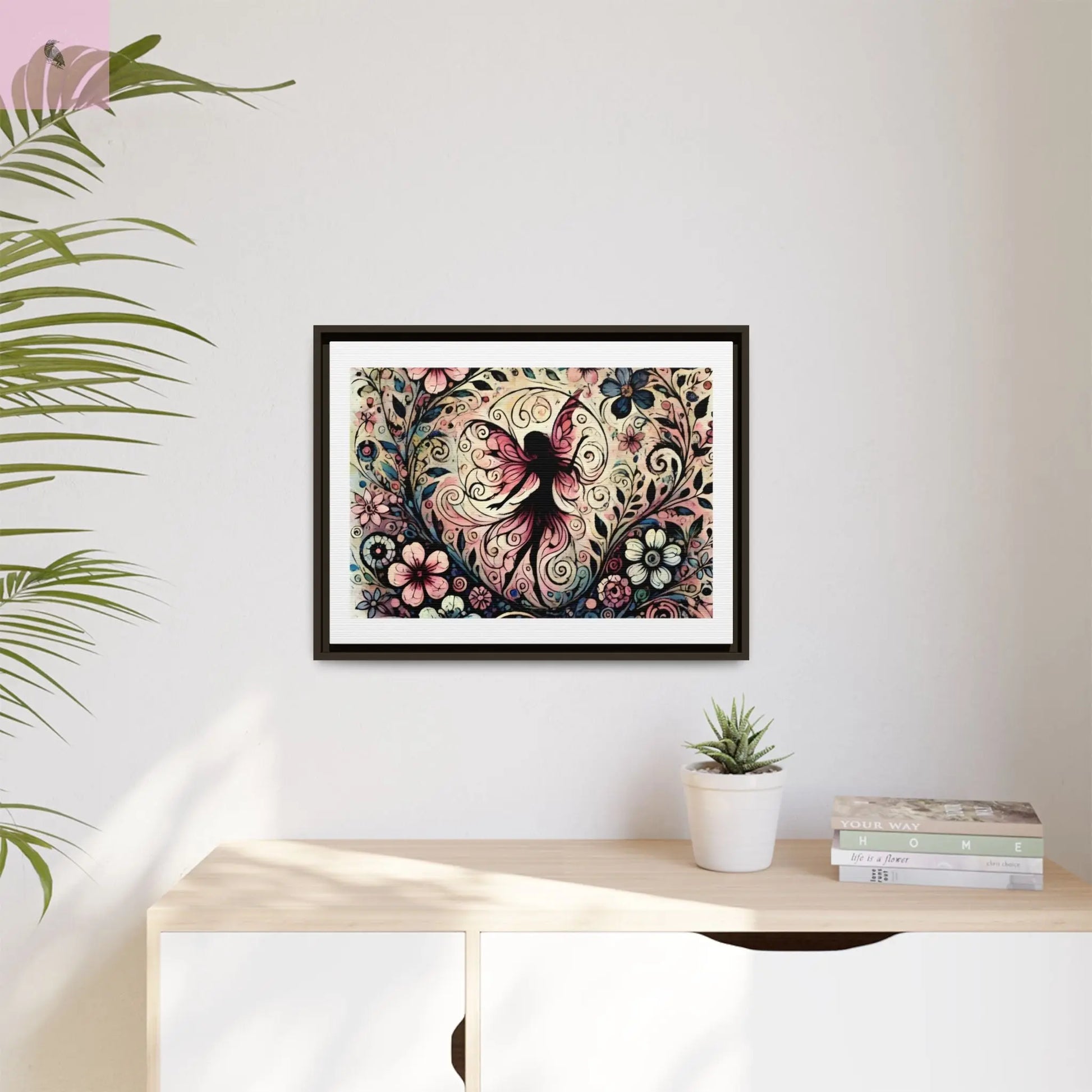 Framed Canvas Fairy art - The flirty crow