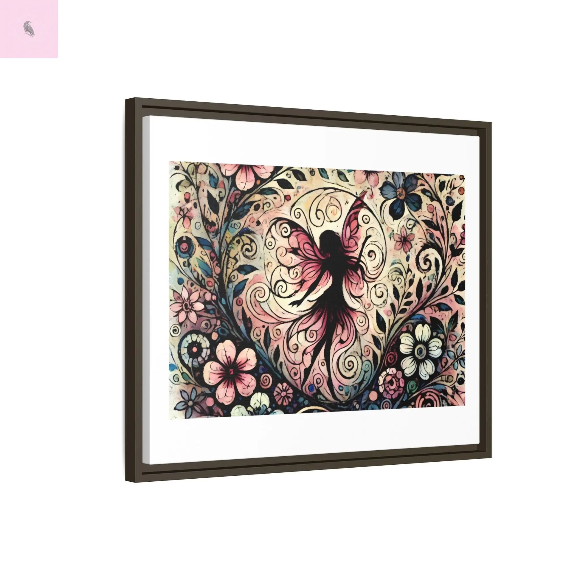Framed Canvas Fairy art - The flirty crow