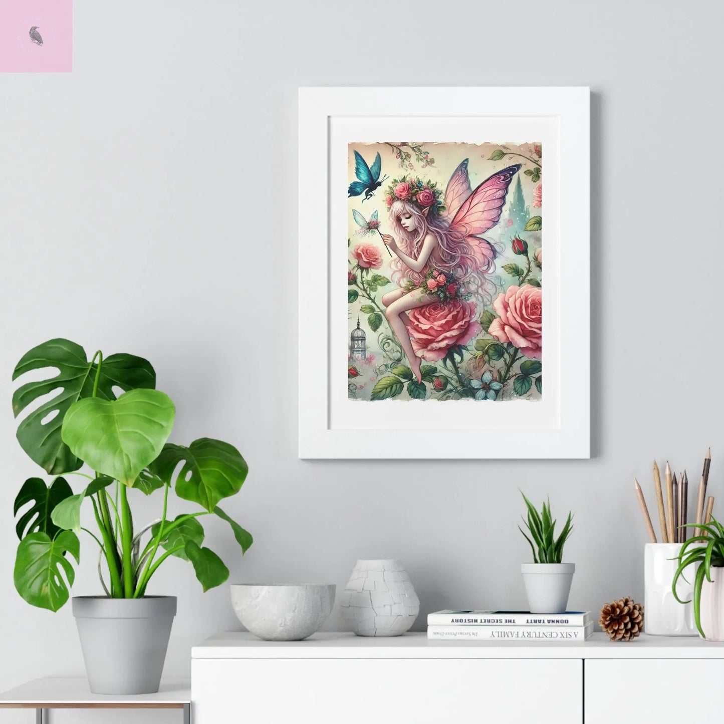 Framed Fairy wall art - The flirty crow