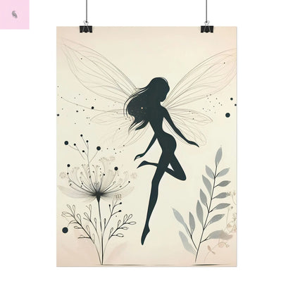 Elegant Fairy Silhouette Rolled Poster - Enchanting Wall Art for Home Decor The flirty crow