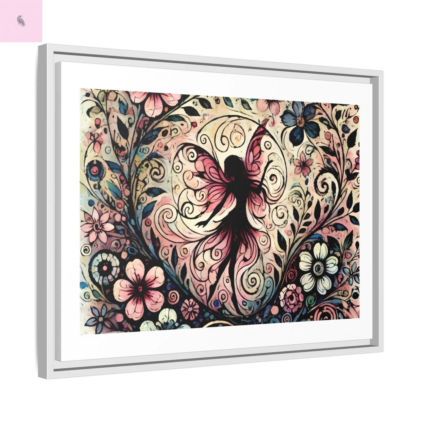 Framed Canvas Fairy art - The flirty crow