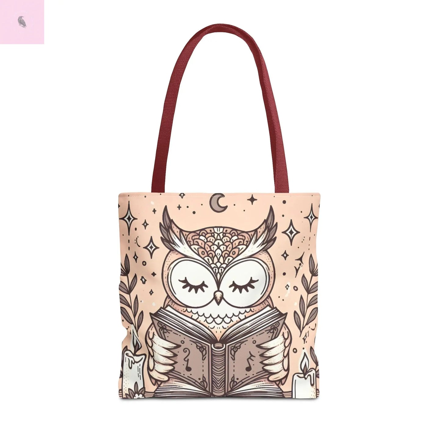 Reading lover  Owl Tote Bag, Cute Animal Tote, Book Lover Gift, AOP Shopping Bag, Owl Art Bag, Eco-Friendly Carryall, gift for reader The flirty crow