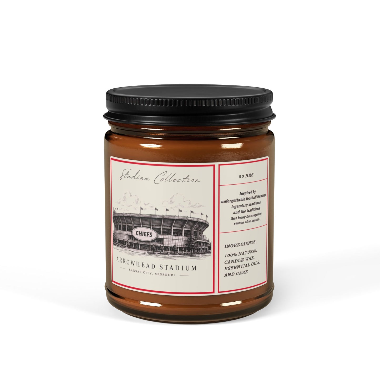 Arrowhead Stadium Kansas City Football Candle, Scented Soy Candle, game day decor