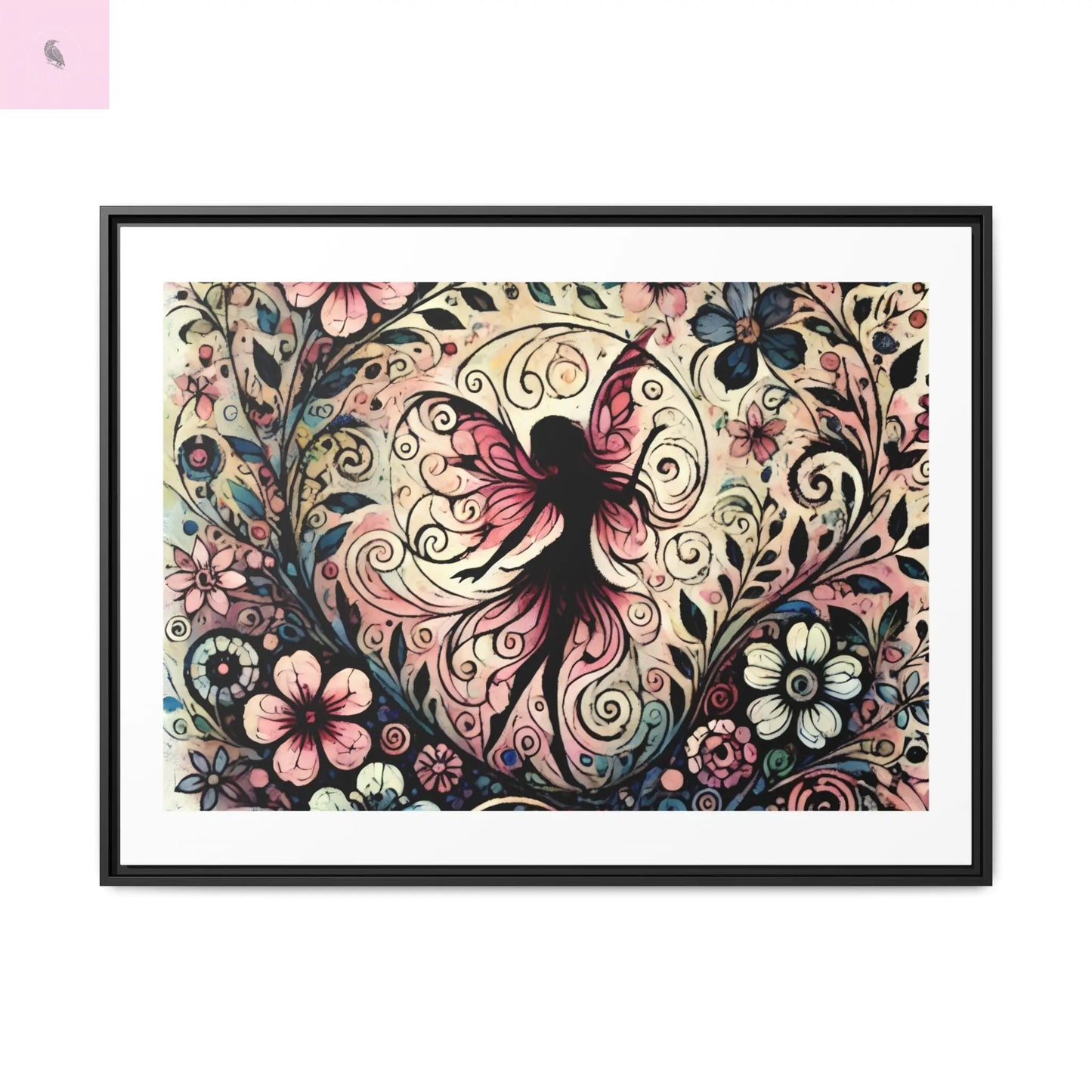 Framed Canvas Fairy art - The flirty crow